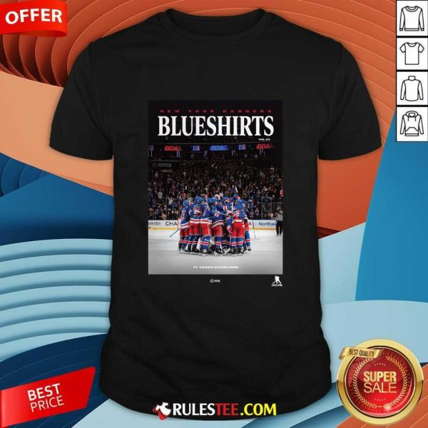 New York Rangers Blueshirts Group Huddle Magazine T-shirt