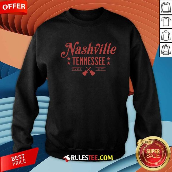 Nashville Tennessee Music City Guitar Sweatshirt