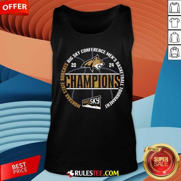 Montana State Bobcats 2024 Big Sky Men's Basketball Conference Tournament Champions Tank-top