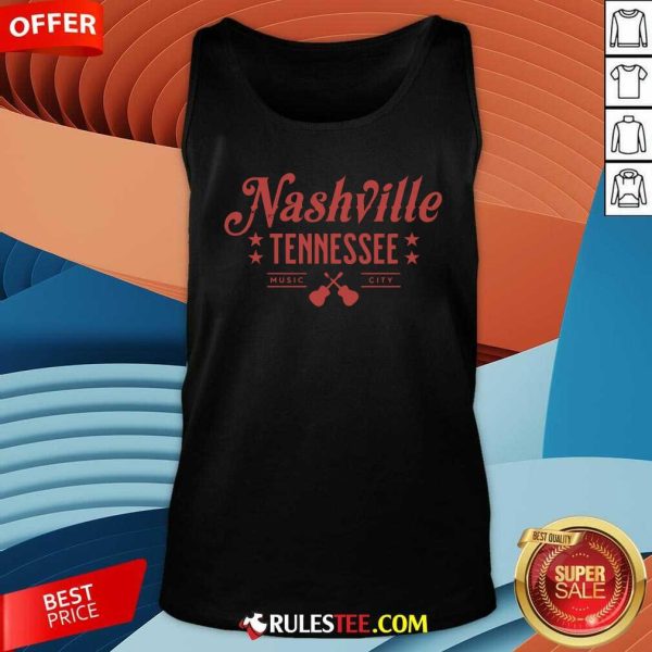 Nashville Tennessee Music City Guitar Tank-top