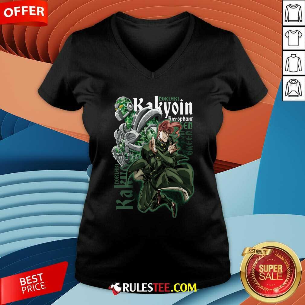 Jojo's Bizarre Adventure Noriaki Kakyoin Hierophant Green V-neck