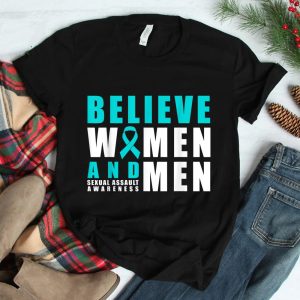 Belive Women And Men Sexual Assault Awareness Ribbon Shirt