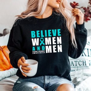 Belive Women And Men Sexual Assault Awareness Ribbon Sweatshirt