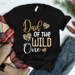 Dad Of The Wild One First Birthday Leopard Heart Matching Shirt