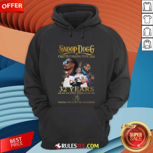Offical Snoop Dogg Cali To Canada Tour 2024 32 Years 1992-2024 Thank You For The Memories Hoodie