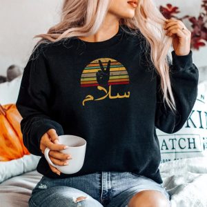 Salam Peace Arabic Retro Calligraphy Sweatshirt
