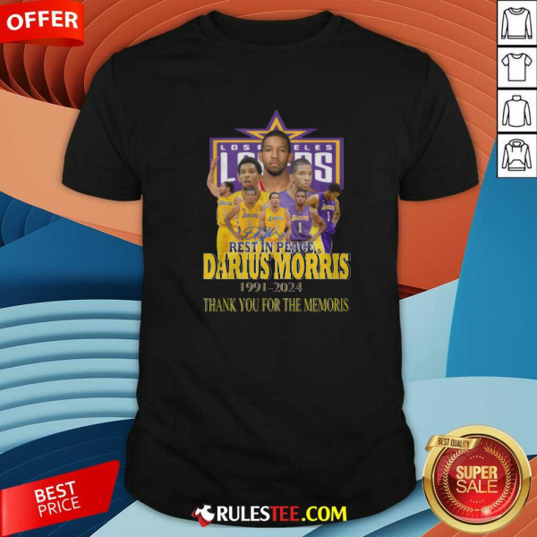 Rest In Peace Darius Morris 1991-2024 Thank You For The Memories T-Shirt