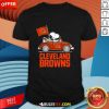 Snoopy And Woodstock Ride The Cleveland Browns Car T-shirt