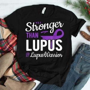 Stronger Than Lupus Warrior Lupus Awareness Purple Ribbon Shirt