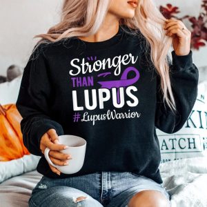 Stronger Than Lupus Warrior Lupus Awareness Purple Ribbon Sweatshirt
