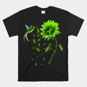Sunflower Hummingbird Green Ribbon Mental Health Awareness Shirt