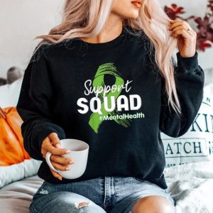 Support Squad Mental Health Awareness Lime Green Ribbon Sweatshirt