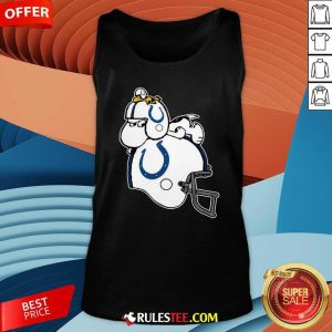 Snoopy And Woodstock Resting On Indianapolis Colts Helmet Tank-top