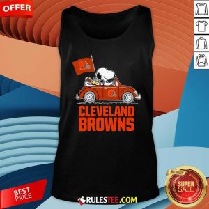 Snoopy And Woodstock Ride The Cleveland Browns Car Tank-top