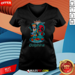 Miami Dolphins Marvel Wolverine Deadpool True Friends V-neck