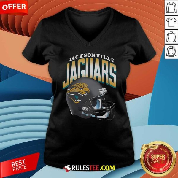 Awesome Jacksonville Jaguars Gradient Helmet V-Neck