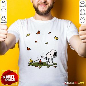 Awesome Snoopy Camping In Autumn T-Shirt