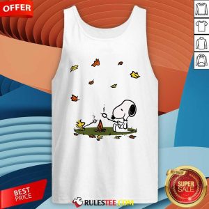 Awesome Snoopy Camping In Autumn Tank-Top