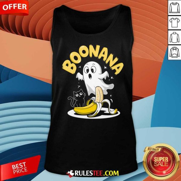 Cute Boonana Ghost And Banana Cat Tank-Top