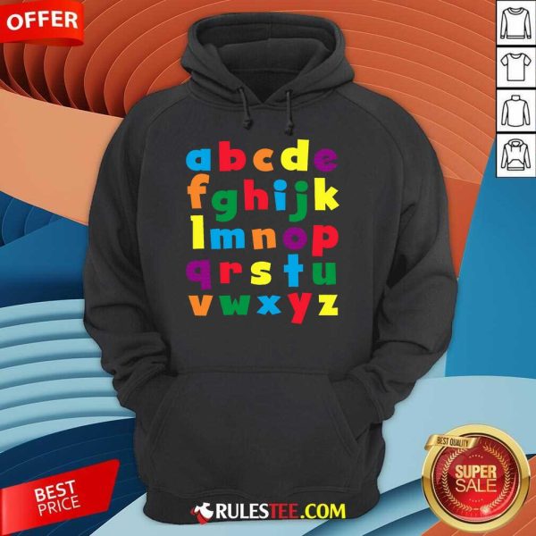 Happy Colorful Letters Alphabet Educational Abc Hoodie