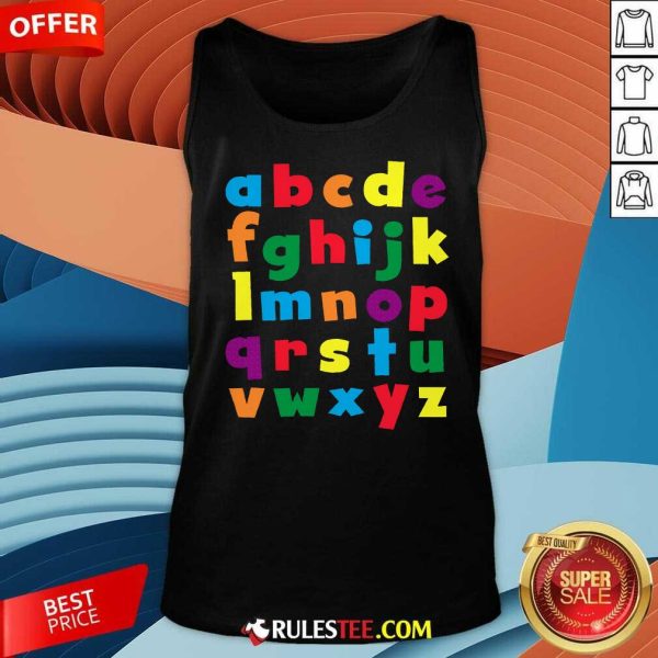 Happy Colorful Letters Alphabet Educational Abc Tank-Top