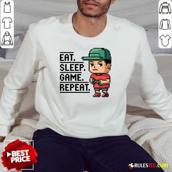 Happy Eat Sleep Game Repeat Sweatshirt