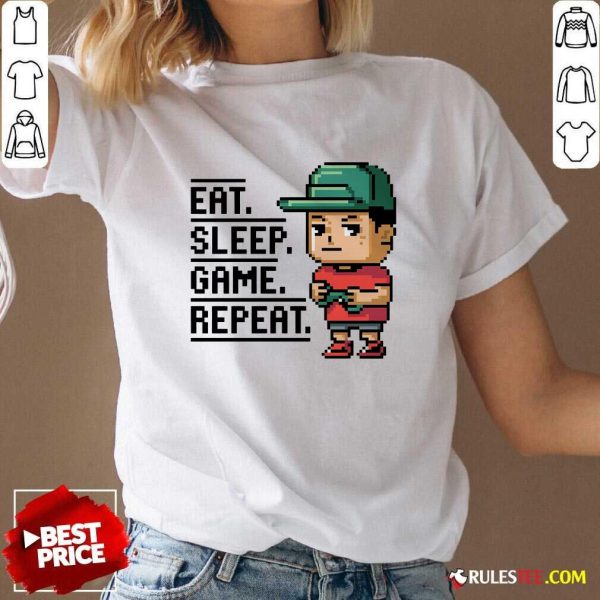 Happy Eat Sleep Game Repeat V-Neck