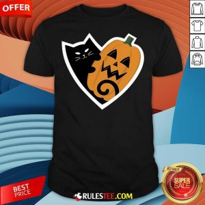 Happy Halloween Heart Cat Pumpkin T-Shirt