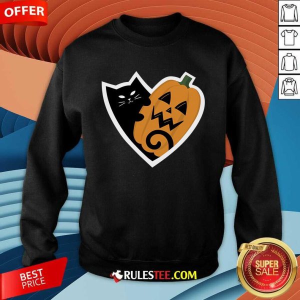 Happy Halloween Heart Cat Pumpkin Sweatshirt