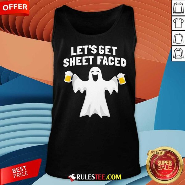 Happy Halloween Let's Get Sheet Faced Ghost Party Tank-Top