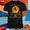 Happy Halloween Witch Riding Brooms On A Dark Desert Highway T-Shirt