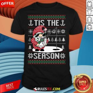 Happy Merry Fishmas Fishing Gnome Christmas Xmas Santa Fisherman T-Shirt