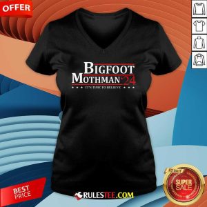 Hot Bigfoot Mothman President 2024 Election Campaign V-Neck