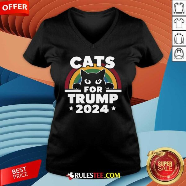 Hot Cats For Trump 2024 V-Neck