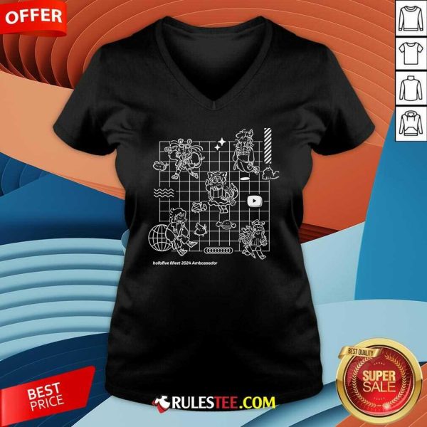 Hot Hololive Meet 2024 Ambassadors Deformed Illustration V-Neck