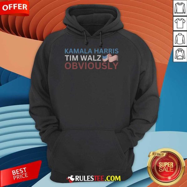 Hot Kamala Harris Tim Walz Obviously Harris Walz Hoodie