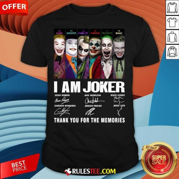 Official I Am Joker Thank You For The Memories T-Shirt