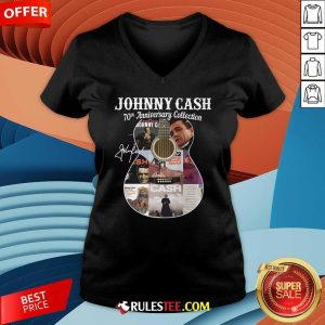 Official Johnny Cash 70th Anniversary Collection Signature V-Neck