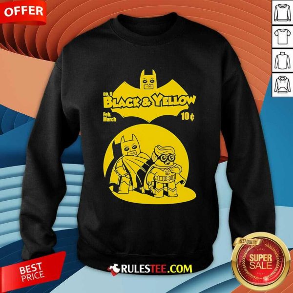 Official Lego Batman No 9 Black And Yellow Feb March Sweatshirt