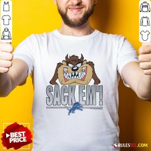 Official Looney Tunes Taz Sack Em' X Detroit Lions T-Shirt