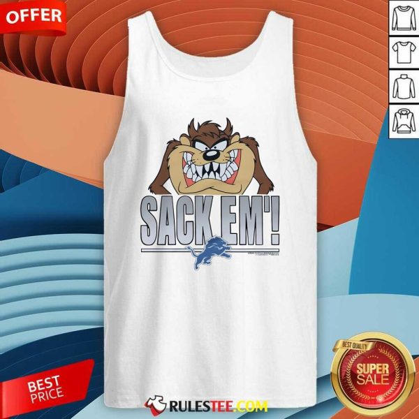 Official Looney Tunes Taz Sack Em' X Detroit Lions Tank-Top