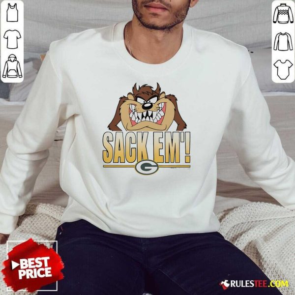 Official Looney Tunes Taz Sack Em' X Green Bay Packers Sweatshirt