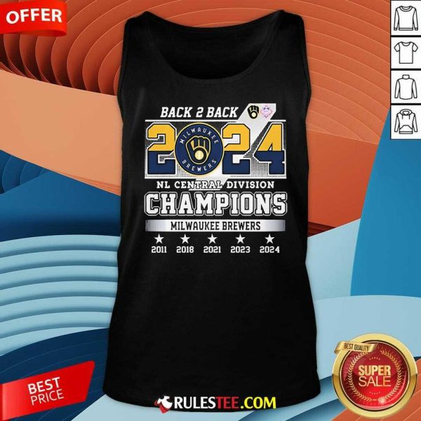 Official Milwaukee Brewers 2024 National League Central Division Champs 2024 Tank-Top