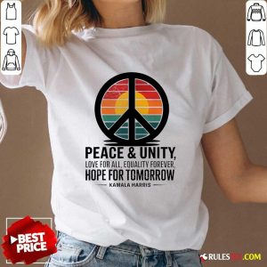 Official Peace Unity Love For All Equality Forever Hope For Tomorrow V-Neck