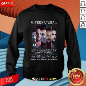 Official Supernatural 20th Anniversary 2005-2025 Thank You For The Memories Sweatshirt