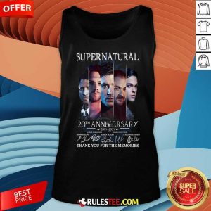 Official Supernatural 20th Anniversary 2005-2025 Thank You For The Memories Tank-Top