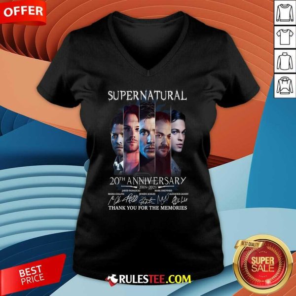 Official Supernatural 20th Anniversary 2005-2025 Thank You For The Memories V-Neck