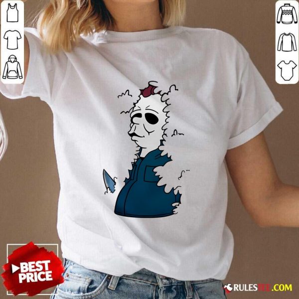 Original The Simpson Michael Myers He's Watching Halloween V-Neck