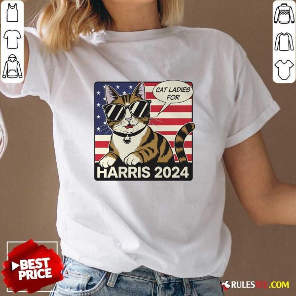 Top Cat Ladies For Harris 2024 V-Neck