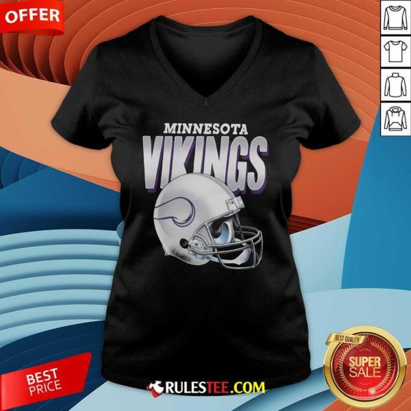 Top Minnesota Vikings Gradient Helmet V-Neck